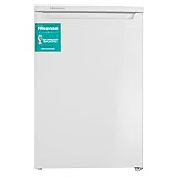 Hisense RR154D4AW2 - Frigorífico pequeño de una puerta reversible, 119 L de capacidad neta, 84.5 cm de alto, silencioso 40 dBA, Plástico, Blanco