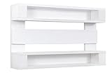 ESTANTERIA DE Pared Vintage-Rustico DE PALETS con 4 BALDAS (Blanco)