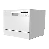 MEDION Lavavajillas de mesa DWT60 (capacidad 6 cubiertos, 7 programas, programa ECO, consumo aprox. 6,5 litros, AquaStop, pantalla LED, bloqueo para niños, MD37496) plata