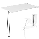 Mesa para montaje en Pared con Pata de Mesa para comedor y cocina - Tablero Plegable de Escritorio 80x50 cm en Blanco