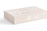 Gingko - Reloj despertador LED Flip Click Clock, con activación al sonido y una nueva tecnología Flip, recargable, con controles táctiles grabados con láser, varios acabados de madera