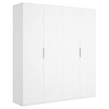 DEKIT GRUPO RIMOBEL Essen Armario 4 Puertas batientes con dos barras de colgar - Blanco Brillo - 180x204x52 cm