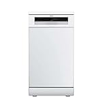 Teka DFS 24610 WH - Lavavajillas Pequeño sin Instalación 45 cm HomeCare Series para 9 Cubiertos y 6 Programas de Lavado y Programa Whisper Extra Silencioso, Color Blanco