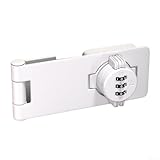 Cerradura de combinación de contraseña de 3 dígitos, cerradura de cerrojo sin llave, cerraduras de cadena para puerta interior, cerradura de combinación de gabinete de seguridad para el hogar (blanco)