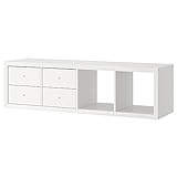 Ikea KALLAX - Estantería con 2 inserciones, 42 x 147 cm, color blanco
