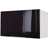 Berlioz Creations Mueble Alto de Cocina con Campana extractora 60 cm, Madera, Negro, 60 x 34 x 35 cm