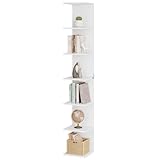 WOLTU Estantería de Almacenamiento, Estantería Blanca de 7 Niveles o 2 Librerías Blancas de 4 Niveles, 2 Modos de Instalación, con Fijación Pared, para Oficina, Estudio y Salón, RGB46ws