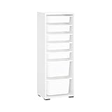 Myoshome - Estantería de Almacenamiento con Cajones, Organizador Multiuso Blanco 45 x 30 x 121 Kiro