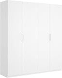 Mobelcenter - Armario 4 Puertas Blanco - Armario Matrimonio 200 cm de Altura - Acabado Color Blanco Brillo - Medidas: Ancho: 180 cm x Fondo: 52 cm x Alto: 200 cm - (0537)