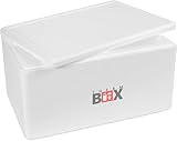 Therm Box Caja térmica de Espuma de poliestireno para refrigeración de Alimentos y Bebidas - Caja de Calentamiento 59,5x39,5x32cm 46,6 litros Blanco XXL Reutilizable