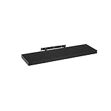 LOLAhome Estante de Pared Flotante de Madera MDF Negro Decorativo,Balda de Pared,De 23x80 cm para Salón, Cocina, Oficina, Dormitorio,Resistente