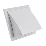 Ø 150mm Rejilla de Ventilación con Protección contra Lluvia y Viento y Válvula de Retención - Plástico ABS Blanco