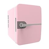 Ioensy Mini refrigerador de 6L, refrigerador de Bebidas Independiente, Temperatura Ajustable, Enchufe USB para Sala de Estar, Dormitorio, Escritorio, Rosa