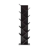 Rebecca Mobili Estantería de Madera, repisas marrón, wengué, 10 estantes,Muebles Oficina hogar- Medidas: 160 x 44,5 x 22cm (AxANxF) - Art. RE6028