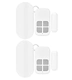 ThreeH 2 Packs Sensor de Alarma para Puerta y Ventana con Mando a Distancia 130db Magnético Inalámbrico Sensores de Seguridad para el Hogar Alarma para Tienda en Casa