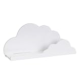 LOLAhome Estantería Flotante Infantil Blanca con Forma de Nube para Pared | Estante Infantil diseño Nube Blanco de 60 cm