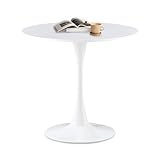 anrekl Mesa de Cocina pequeña Mesa de Comedor Redonda Mesa de Centro para Cocina Comedor Sala de Estar Oficina Simple Mesa pequeña para 2-4 Personas Blanco