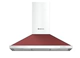 Nuevo SOLTHERMIC H8924 CAMPANA DECORATIVA ESTILO RUSTICO ROJA CON ACABADOS EN INOX/ANCHO 90 CM / 2 LAMPARAS LED/FILTROS METÁLICOS…