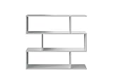 Habitdesign Estantería Librería Baja, Modelo Athena, Acabado Blanco Brillo, Medidas: 97 cm (Alto) x 110 cm (Ancho) x 24 cm (Fondo)