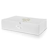 Wedcova UK - Caja de almacenamiento grande personalizada para vestidos de novia, transpirable, para ropa debajo de la cama, con 10 papeles de seda sin ácido, color blanco