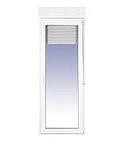 Ventanastock Puerta Balconera PVC 800x2185 Practicable Oscilobatiente 1 hoja apertura Derecha con persiana PVC