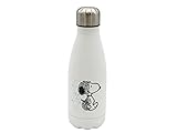 Snoopy - Botella Agua de Acero Inoxidable, Cierre Hermético, con Diseño Snoopy, 550 ml, Color Blanco, Producto Oficial (CyP Brands)