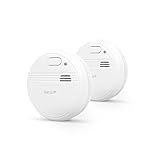 Garza - Pack de 2 Detectores de Humo Estándar con Sensor Fotoeléctrico, Alarma 85dB, Indicador LED, Botón Test, Funcionamiento sin Cable, Batería 9V Incluida, Ideal para Cocinas y Garajes