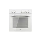 Teka HBE 490 ME - Horno Polivalente Convencional de 60 cm, Con 3 Funciones de Cocinado, Puerta 2 Cristales, Bandeja Profunda Esmaltada, Mandos Fronales, Color Cristal Blanco