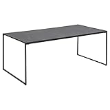 AC Design Furniture Rectangular mesa de centro con efecto de mármol mate en la parte superior, Cuadrado, Negro, 59.94 x 120 x 48.01 cm