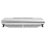 INFINITON Campana Extractora CMPV-620XB10, 200 m3/h, Ancho 60 cm, Altura especial de 105cm para su instalación, Luz LED incorporada,3 Niveles de potencia de succión, Inox