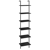 HOOBRO Estantería de Madera de 6 Niveles para Pared, Estantería Estrecha para Libros, Estante de Exhibición, Estante de Almacenamiento, para Sala de Estar, Estudio, Negro EBB651CJ01