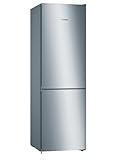 Bosch Frigorífico Combi, 60 cm, Serie 4, NoFrost, Iluminación LED, VitaFresh, Acero antihuellas, KGN36VIEA