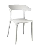 Ekilikua Home Pack de 2 Silla de Comedor Moderna | Diseño Minimalista | Plástico | Sillas Apilables (Blanco)