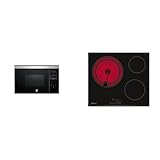 Balay 3CG4172X2 - Microondas electrónico, Encastrable sin marco, 38 cm, 20 l, 5 F, Aqualisis, Ap. & 3EB715LR - Placa Vitrocerámica, 60cm, 2 Zonas, 5.700W, Función Silencio, Control Táctil