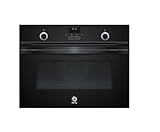 BALAY - Horno Compacto Multifunción con Control Comfort, Gradas Cromadas, Asistente de Limpieza Aqualisis, 7 Funciones, Precalentamiento Rápido, Cristal Negro, 3CB5151N2