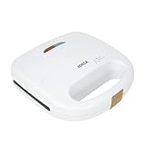 JOCCA - Sandwichera 2 Rebanadas, Tostador Línea Nature/Placas Grill Antiadherentes/Indicadores Luminosos/Sandwiches y más comidas/Acabado moderno Efecto Madera (Blanco)