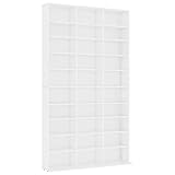 vidaXL Estantería para CD Aparador Armario Mueble Mostrador Organizador Almacenamiento Salón Casa Hogar Madera Contrachapada Blanco 102x16x177.5 cm