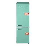 EVVO Frigorifico Retro Combi (Verde Pastel, 300 Litros)