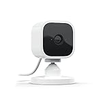 Blink Mini | Cámara de seguridad inteligente compacta, interior, cableada, vídeo HD 1080p, detección de movimiento, audio bidireccional, fácil de configurar, compatible con Alexa | 1 cámara (blanco)