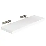 SolidRobust Estantería de Pared de Madera Maciza – Balda Flotante Resistente Blanca – Estante Repisa Decorativa para Baños, Cocina o Salón.(Paulownia Blanco,15 * 60 * 2.5)