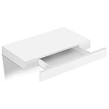 WOLTU Estantes para Pared Blanco con Cajon Estanterías Suspendida para Libros Fotos Balda Flotante Colgante para Salon Baño Cocina y Dormitorio RG9344ws