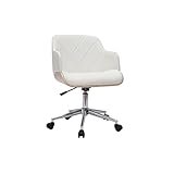 Miliboo Sandro - Silla de oficina (diseño de madera clara), color blanco y