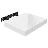 WOLTU Estante de Pared Tablero de Pared Volato Estante Flotante Libre Estante de CD DVD Estante de Libro Tablero de Madera 25x22,9x3,8cm, Blanco, RG9488ws