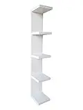 PEJECAR Muebles Estanteria Vertical de 5 Niveles, Acabado en Color Blanco, para Colgar suspendido en Pared | Estanterias Madera Pino | Dormitorio Matrimonio | Estante Flotante (Blanco)