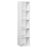 LOLAhome Estantería Cubo con 4 estantes de MDF Blanca de 30x132