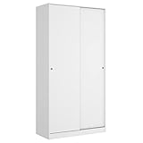 DEKIT GRUPO RIMOBEL Armario 2 Puertas correderas, Madera de ingeniería, Blanco Brillo, 100x204x50cm