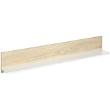 HOMCOM Estante Flotante Estantería de Pared de Madera Balda de Pared para Salón Dormitorio Pasillo Cocina Baño 120x15x20 cm Roble y Blanco