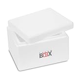 Therm-Box Caja térmica de Espuma de poliestireno para Alimentos y Bebidas - Enfriador y Calentador (24x20x15,5cm - 2,39L de Volumen) Reutilizable