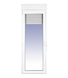 Ventanastock Puerta Balconera PVC 800x2185 Practicable Oscilobatiente 1 hoja apertura Izquierda con persiana de PVC