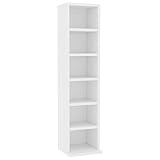 vidaXL Estantería para CDs Madera Contrachapada Mobiliario Organizador Colección Música Elegante Práctica Moderna Duradera Resistente Robusta Blanco